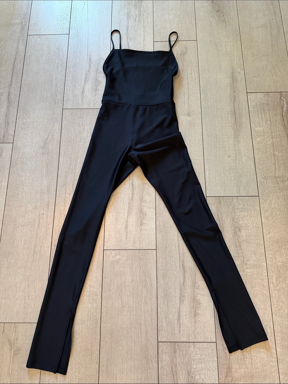 ALO Yoga Black Slim Spaghetti-Strap Jumpsuit